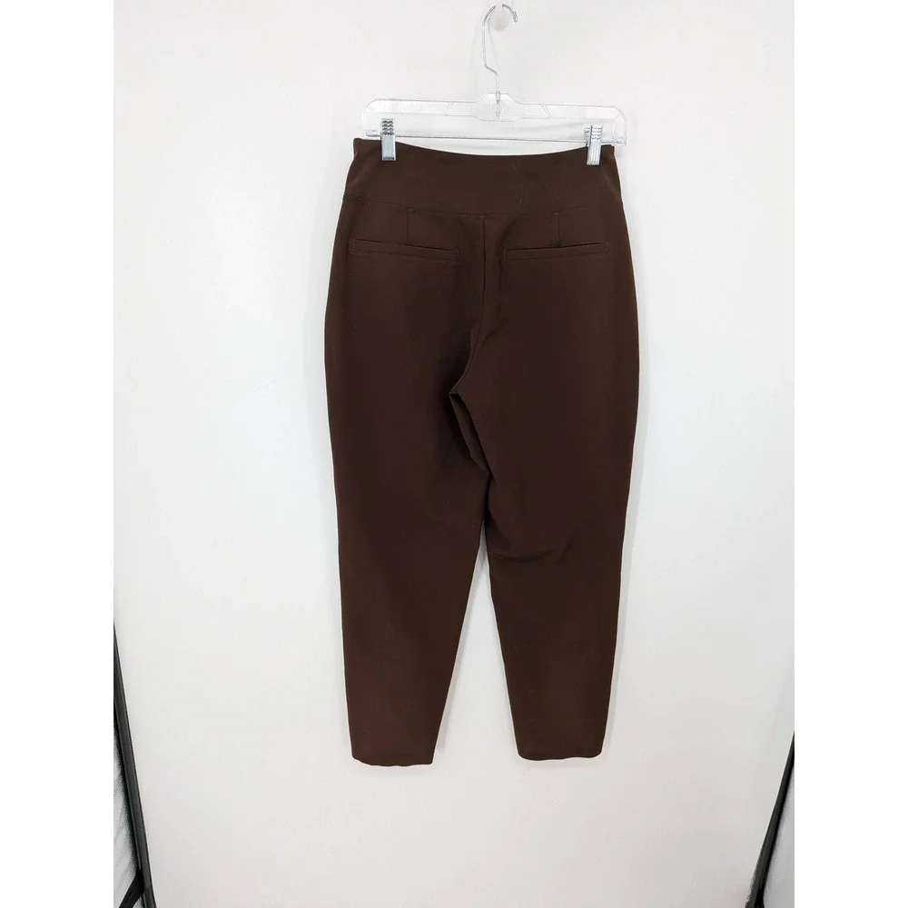 Athleta Brooklyn Ankle Pants Women 4 Brown Tapered Stretch Pockets Athleisure